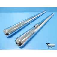 EXHUAST MUFFLER &amp; HEADER PIPE CHROME SET Fit For HONDA CB125K3 // Exhaust Double PT Style Plated