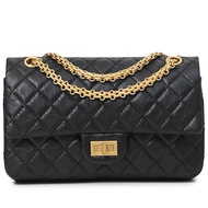Chanel Black Quilted Calfskin 2.55 Reissue Double Flap Aged Gold Hardware, 2013-14
