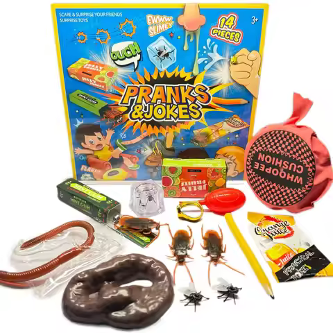 Spooky prank set gift box, various April Fool's prank toys