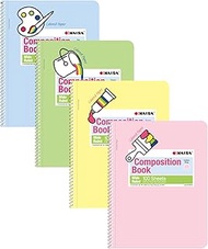 KAISA Colored Paper Spiral Notebook, Wide Ruled 7-1/2"x 9-3/4" Wirebound 1 Subject Notebooks, 100 Sh