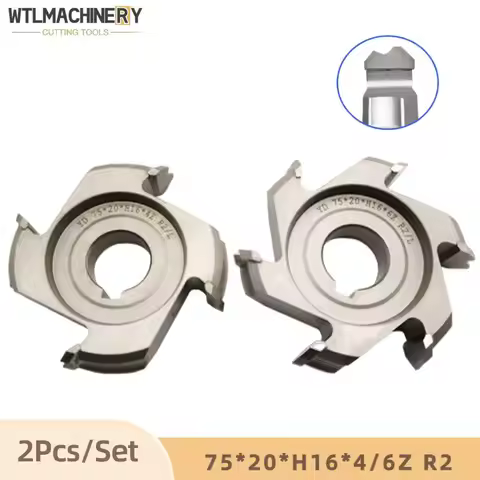 2Pcs L+R Profile Fine Trimming Cutter Finishing Knife 75*20*H16 4/6Z R2 For Edge Banding Machine Cut