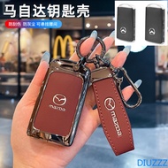 2 3 Button Zinc Alloy+Leather Car Remote Key Case Cover Shell For Mazda 3 Alexa CX30 CX-30 CX-5 CX5 