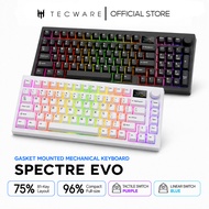 TECWARE SPECTRE EVO 75 / 96 GASKET MOUNTED MECHANICAL KEYBOARD - TACTILE SWITCH PURPLE / LINEAR BLUE