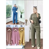 PROMO MURAH !!! SETELAN KNIT ATASAN WANITA DAN CELANA WANITA HIJAB FRIENDLY Setelan Knit Rajut Impor