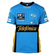 {Hot Style}Summer F1 Racing Retro Alonso Seven Star Round Neck Short Sleeve Outdoor Street Racing Le
