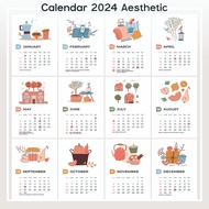 [ZZR] AESTHETIC WALL CALENDAR 2024 AESTHETIC TABLE CALENDAR/ 2024 AESTHETIC STICK CALENDAR/ 2024 AES