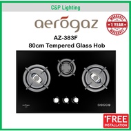 Aerogaz 80cm Tempered Glass 3 Burner Gas Stove Cooker Hob AZ-383F