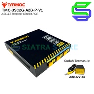 Tarmoc TMC-3SC2G-A2B-P-V1 | Media Converter Switch 3FO 2LAN / 3 FO 2 LAN Gigabit POE IN 9-57 VOLT | 