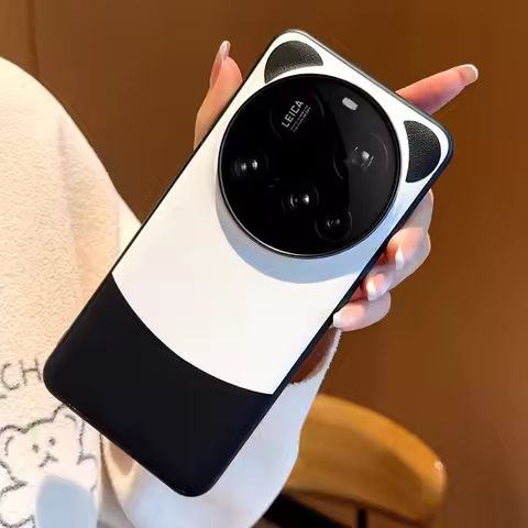 For Vivo X200 Promini X100 Ultra X100S Pro Y300 Case Luxury Leather Panda Contrast Color Cover Shock