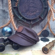 Ship Hat / Captain Hat Genuine Leather Sailor Hat POLIVESTAR