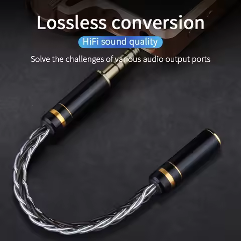 Single Crystal Copper Pure silver Connector Adapter 2.5/3.5/4.4mm Male To 2.5/3.5/4.4mm Female Balan