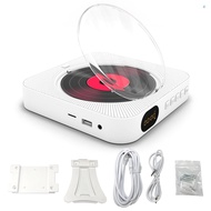 KC-909 Portable CD Player Built-in Speaker Stereo CD Players with Double 3.5mm Headphones Jack LED Screen Wall Mountable CD Music Player with IR Remote Control Supports CD/BT/FM/TF