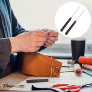 2 Pcs Awl Tool with Wooden Handle, Leather Awl Punch Tool, Slender Scratch Awl, Awl Repair Tool for 