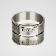 英國硬幣戒指 10 便士 1977 年男士硬幣戒指 女士硬幣戒指