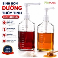 (With Express) 1100ml Premium Glass Sugar Pump – 10cc Pump Nozzle Smooth, Standard Quantity, Easy to
