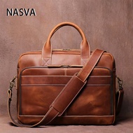 Briefcase Office Bag Leather Laptop Bag Crossbody Bags Messenger Bag For Men Shoulder Bag For 16-inch Laptop Bag NASVA