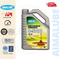 LUBRIX Aimalube Semi Synthetic Lubricants S-5000 SAE 10W-40 SN/ILSAC GF-5 4Litre Motor Oils Engine O