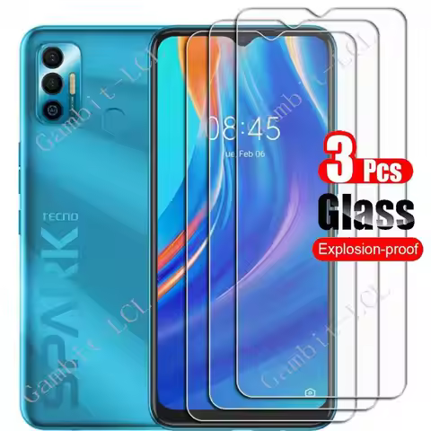 1-3PCS Tempered Glass For Tecno Spark 7 Protective Film On TecnoSpark7 Spark7 PR651h, PR651, PR651E 