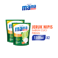 [Paket isi 2] Mama Lemon Sabun Cuci Piring Jeruk Nipis 1500ml