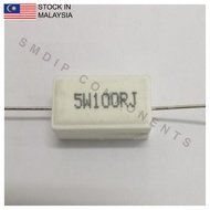 2PCS 100R ±5% 5W, Axial Lead Through Hole Wirewound Cement Resistor (5W100RJ)