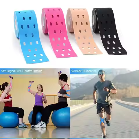 1 Roll Punch Beige | Perforated Kinesiology Tape | More Stretch & Ventilation| K Tape for Joint, Kne