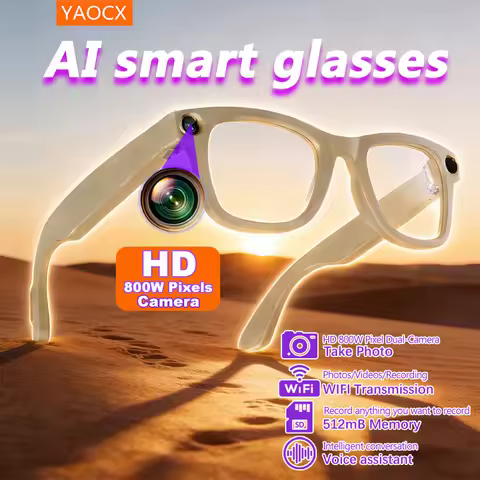 2026 Al Smart Glasses 4K HD Video 800MP Camera WiFi Transfer Chat GPT VoiceAssistant BT Call with Ch