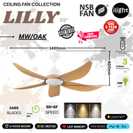 NSB FAN LILLY 52 Inches DC Motor 5 ABS Blades 6 Speeds R/F Last Memory Remote Control Flower Petal S