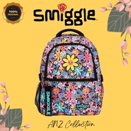 Smiggle Backpack Attach Bright Flowers Original - Smiggle Original School Bag - Import Australia