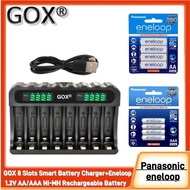 GOX 8 Slots Smart Battery Charger Independent Charging Battery Charger for Eneloop 1.2V AA/AAA Ni-MH