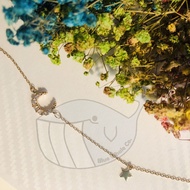 [GN3] S925 Diamond Moon Necklace (Rose gold)