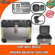 BOX MOTOR 45L / TOP BOX ROUND EVO ADVENTURE [45L] BLACK/SILVER