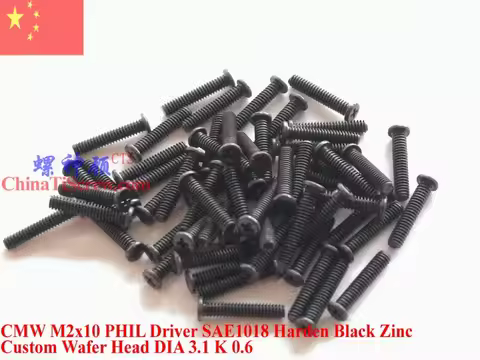 Black Zinc M2 screw M2x3 M2x4 M2x5 M2x6 M2x8 M2x10 M2x12 M2x14 Wafer Head Phillips driver ROHS 100 p