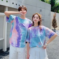 Tie-Dye T-Shirt With Letter Print Comfortable Fabric There Are 3 Colors Oversize Korean Style 203