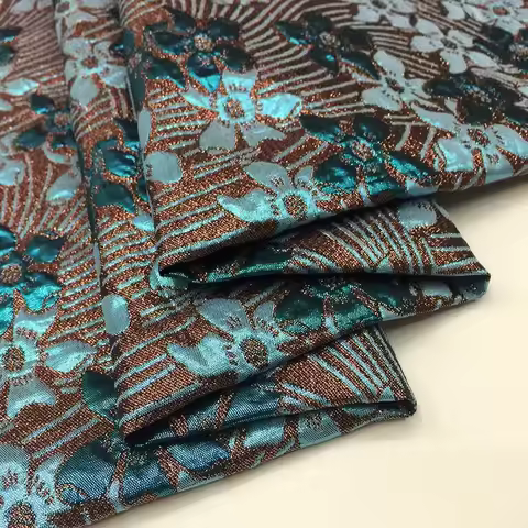 Jacquard Brocade Fabric Retro Bronzing Material European Brand Dress Cheongsam DIY Sew Clothing Fabr