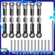 6Pcs Adjustable Metal Linkage Pull Rod Front /Rear Servo Link for  A949 A959 A969 A979 K929 RC Car U