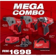 RM1698 MILWAUKEE FUEL MEGA COMBO SET  M12 CH M12 FPD