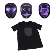 Andoer-เสื้อยืดไฟ LED Domary สำหรับเพื่อนและเด็กเสื้อยืดเรืองแสงสามารถตั้งโปรแกรมได้