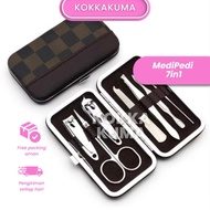 (KKM) Manicure Pedicure Set 7in1 Menipedi Set Wallet Package Nail Clippers Set 7in1