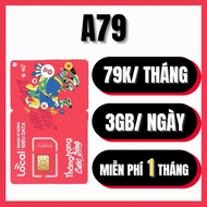 ( MIỄN PHÍ 1 THÁNG ĐẦU ) SIM 4G LOCAL Sóng Mobifone Gói A79 - Data 3GB Tốc Độ Cao Mội Ngày ( 90GB/th
