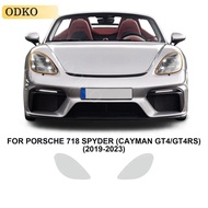 For Porsche 718 Spyder Cayman GT4 GT4RS 2019-2023 2pcs Car Headlight Protective Cover Film Headlight