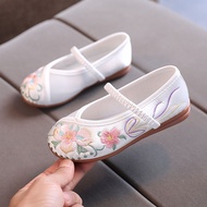 Hanfu Shoes Children's Old Beijing Cloth Shoes Girls Embroidered Shoes Handmade Retro Shoes Princess Shoes Dance Shoes Ethnic Style