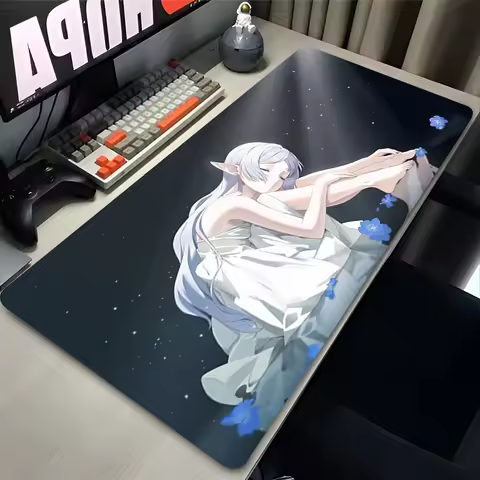 Frieren At The Funeral Mouse Pad XXL 900x400mm PU Mousepad Hot Large Gaming Leather Mouse 700x300xmm