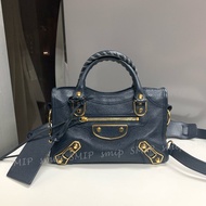 Balenciaga Classic Metallic Edge Mini City Navy Calf smip