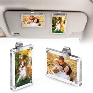 2Pcs Car Picture Holder for Sun Visor – Magnetic 2.36"x3.5" Car Visor Photo Clip, Horizontal & Verti