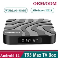 2023 Allwinner H618 T95MAX Android 12 Smart Android TV BOX TV Receiver 6K Wifi 4G+16GB 32GB 64GB BT Media Player Set Top Box TV Receivers