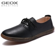 GEOX_รองเท้าหนังแท้ Geox สีดํา สไตล์อังกฤษ สำหรับผู้หญิง