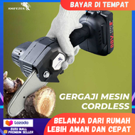 Mesin Gergaji Kayu / Gergaji Mesin Senso Cordless Chainsaw 21V 4 Inch 550W / Gergaji Potong Simpel /