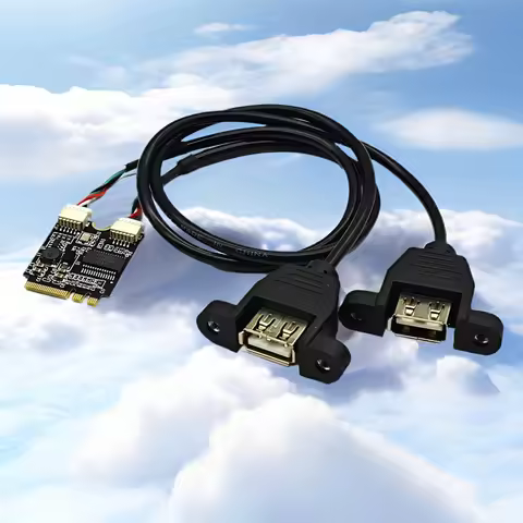 NEW M2 KEY A+E to 2Port USB2.0 Expansion Card Riser M2 Key A/E WIFI Interface to Dual USB Adapter fo