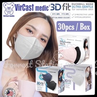 Vircast Medic 3D Mask (BLK/WHT/PEACH) 30pcs/box  [READY STOCK]