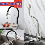 360° Swivel Kitchen Faucet Flexible Hose Spray Sink Tap 304 Stainless Steel Hot Cold Mixer Tap